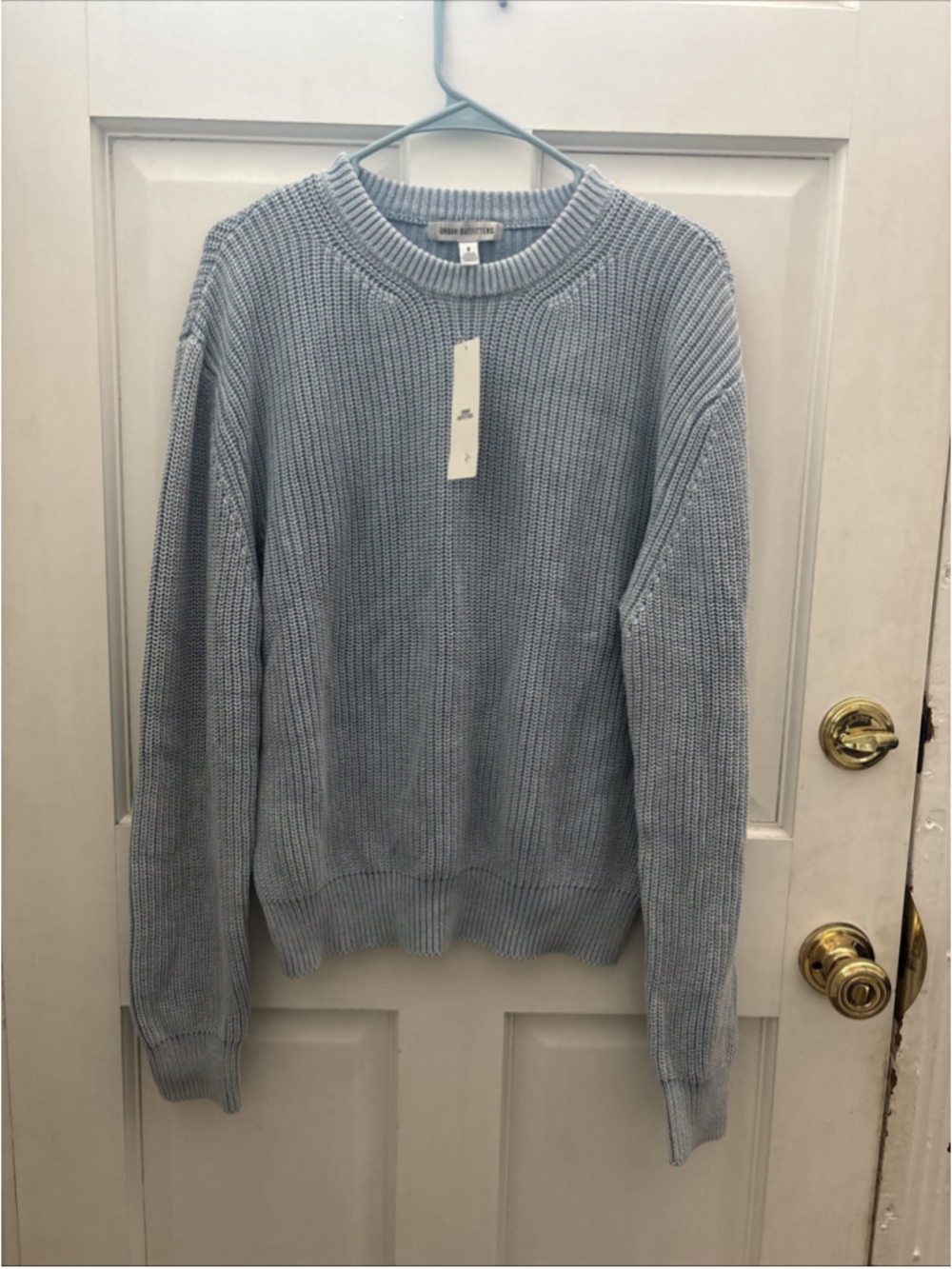 NEW WOMEN’S URBAN OUTFITTERS SLATE COTTON SWEATER SIZE SMALL S BLUE PULLOVER